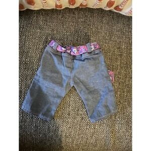 American Girl Doll Denim Capris Flower Belt Doll Clothes Accessory EUC